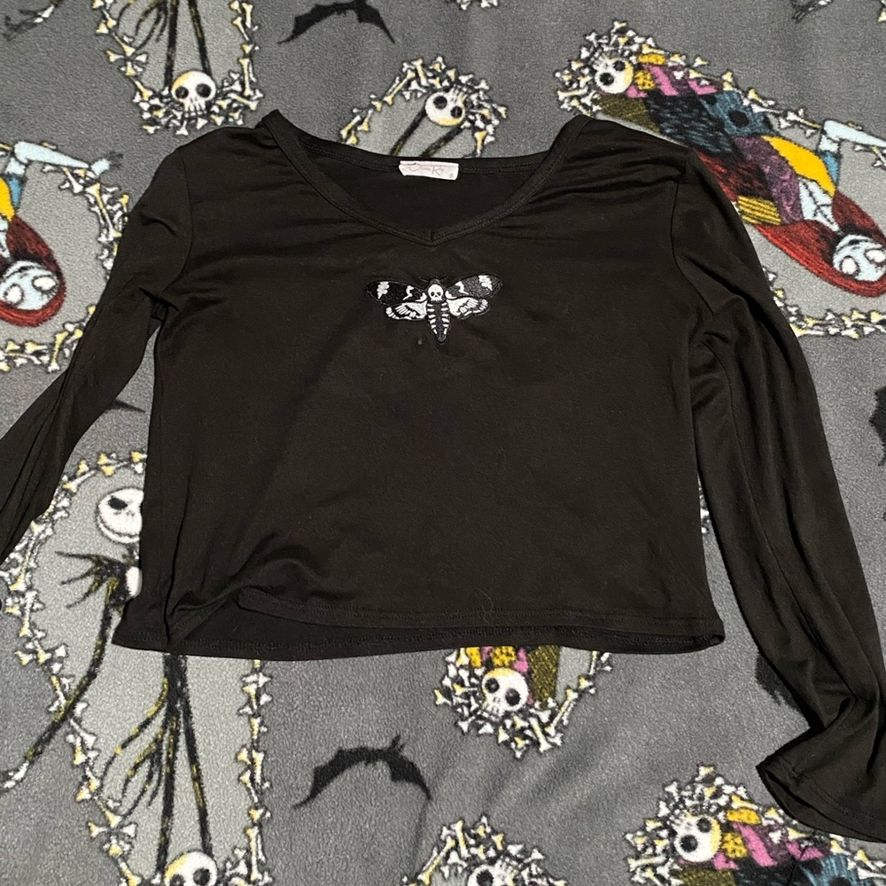 death moth patch croptop